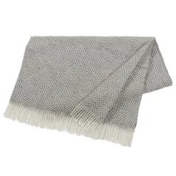 Salt wool throw, stone