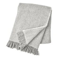 Sandstone wool throw 130x180 cm, Light grey