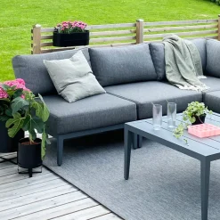 Santander coffee table 78x78x40 cm, Grey aluminum