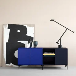 Save side table, New white 101, black lacquered leg