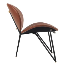 Semper lounge chair, Black-cognac