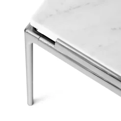 Sett LN11 side table, Bianco carrara-dark chrome