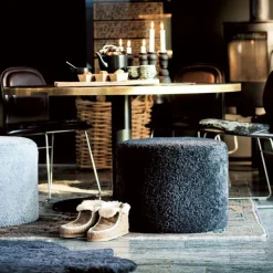 Shepherd sit pouf Frida, graphite grey