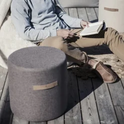 Shepherd sit pouf Sara 40 cm, granite