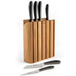 Signature Book Oak knife block set 7 pieces, oak