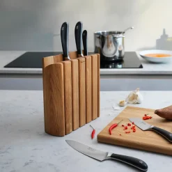 Signature Book Oak knife block set 7 pieces, oak