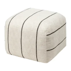 Sigrid pouf, Light beige-black, 50x50 cm