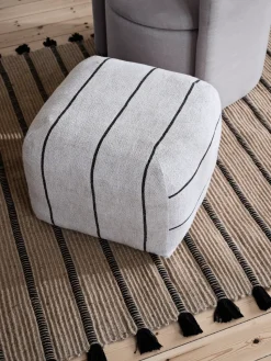 Sigrid pouf, Light beige-black, 50x50 cm
