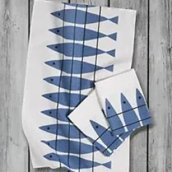 Sill kitchen towel, white-blue
