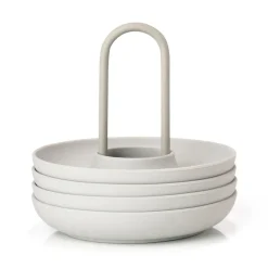 Singles egg cup 4-pack with holder, Warm Grey