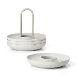 Singles egg cup 4-pack with holder, Warm Grey