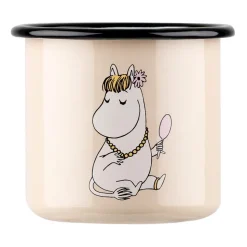 Snorkmaiden Retro enamel mug 37 cl, Beige