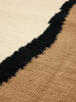 Soil Kelim walking mat, Dark sand-off white, 70x180 cm