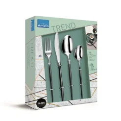 Soprano cutlery set 16 pieces, Black