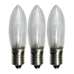 Spare lamp E10 universal LED outdoor 3-pack, 0.2W 2100K non-dimmable
