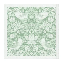 Strawberry Thief fabric napkin 35x35 cm, Green
