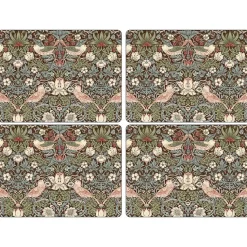 Strawberry Thief Placemats 30x40 cm 4 pack, Brown