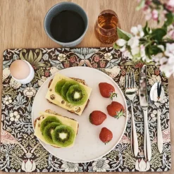 Strawberry Thief Placemats 30x40 cm 4 pack, Brown