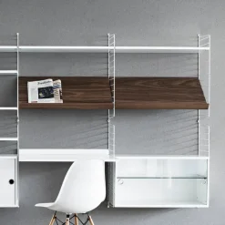 String magazine shelf wood, Grey, 58x30 cm