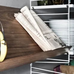 String magazine shelf wood, Grey, 58x30 cm