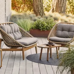 String 2-seater sofa teak legs, Cane-Line Airtouch taupe