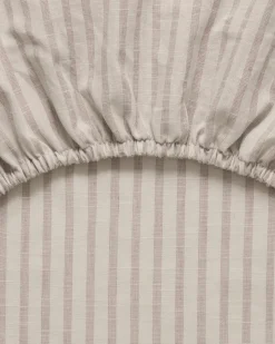 Stripe Mauve fitted sheet, 90x200x30 cm