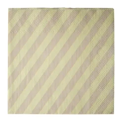 Stripe paper napkin 33x33 cm 20-pack, Yellow
