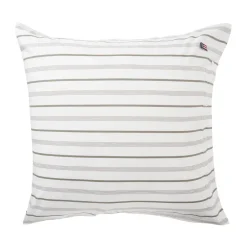 Striped Cotton Poplin pillowcase 65x65 cm, White