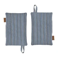 Striped denim pot holder 2-pack, Blue
