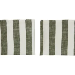 Striped napkin 45x45 cm 2-pack, Olive