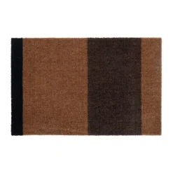 Stripes doormat horizontal, Cognac-dark brown-black, 40x60 cm