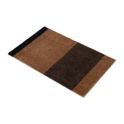 Stripes doormat horizontal, Cognac-dark brown-black, 40x60 cm