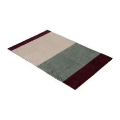 Stripes doormat horizontal, Green-ivory-bordeaux, 60x90 cm