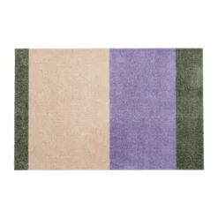 Stripes doormat horizontal, Lilac-ivory-green, 60x90 cm