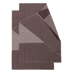 Stripes kitchen towel 47x70 cm 2-pack, Brown-white