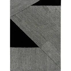 Stripes wool rug black, 200x300 cm