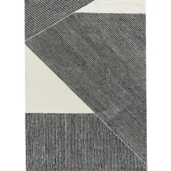 Stripes wool rug natural white, 200x300 cm