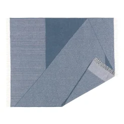 Stripes wool throw 130x185 cm, Blue