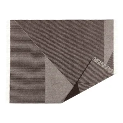 Stripes wool throw 130x185 cm, Brown