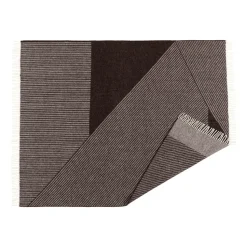 Stripes wool throw 130x185 cm, Brown