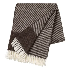 Stripes wool throw 130x185 cm, Brown