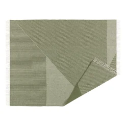 Stripes wool throw 130x185 cm, Green