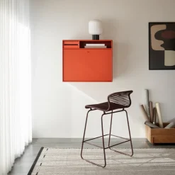 STUDIO desk, wall hung, Rhubarb 151