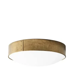 Svep ceiling light, Raw brass, ø45cm, opal acrylic
