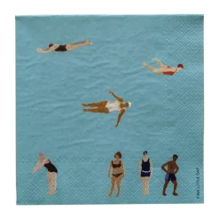 Swimmers paper napkins 33x33 cm 25-pack, Multi