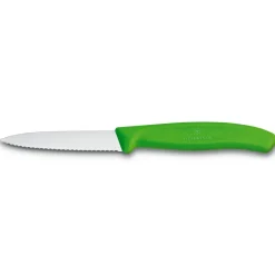 Swiss Classic vegetable-/paring knife serrated 8 cm, Green