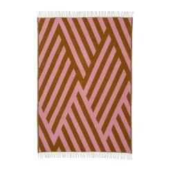 Tangent wool throw 130x200 cm, Pink-carmel