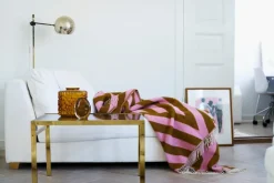 Tangent wool throw 130x200 cm, Pink-carmel