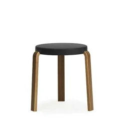 Tap stool, Black, walnut legs