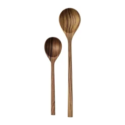 Teak serving spoons 2 pieces, Brown